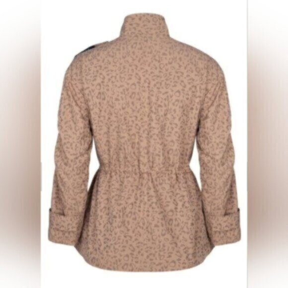 Neutral Leopard print jacket with cinch waist Women's Sz 16 - Picture 2 of 10